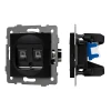 049853 Механизм компьютерной розетки двойной SCT-MPC2-PL-BK-V (RJ-45, CAT6) (Arlight) 049853