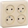 PA16-205K Розетка накладная четверная без заземления (кремовый) Systeme Electric Etude PA16-205K