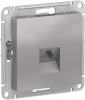ATN000381 Телефонная розетка встраиваемая RJ-11 (алюминий) Systeme Electric AtlasDesign ATN000381