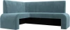 126129L Диван кухонный угловой Кармен левый угол (Бирюзовый/Велюр) Лига Диванов арт.126129L