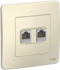 BLNIS045452 Розетка встраиваемая двойная Ethernet RJ-45 (молочный) Systeme Electric Blanca BLNIS045452