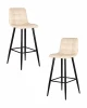 LML-8078-N_B-M_V-V108-113 Набор 2 шт стул барный DOBRIN NICOLE (черные матовые ножки, кремовый велюр (108-113))