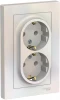 ATN000424 Розетка встраиваемая двойная с заземлением (жемчужный) Systeme Electric AtlasDesign ATN000424