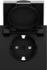 DS45457 Накладка для розетки Schuko с заземлением, с крышкой, 16A 250 В~, черный графит IP44 Donel S08 DS45457