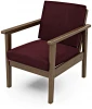 211050 Кресло Arsko Лориан орех велюр бордовый