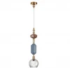 5414/1D Подвесной светильник Odeon Light Terra 5414/1D античная бронза/синий/коричнев/стекло/керамика E14 1*40W (220V, на проводе, круглые)