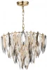 5068/12 Подвесная люстра Odeon Light Vilna 5068/12 золото/дымчат./янтарн./матовый белый/металл/хрусталь E14 12*40W
