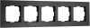 W0053508 Рамка на 5 постов (черный алюминий) Werkel W0053508
