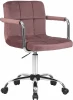 9400-LM TERRY, цвет сиденья пудрово-розовый велюр (MJ9-32), цвет основания хромированная сталь Офисное кресло для персонала TERRY (пудрово-розовый велюр (MJ9-32))