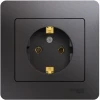 GSL001342 Розетка встраиваемая с заземлением (графит) Systeme Electric Glossa GSL001342
