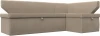 126104 Диван кухонный угловой Омура правый угол (Бежевый/Велюр) Лига Диванов арт.126104