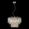 WE107.09.303 Подвесная люстра ярусная Wertmark Lazzara WE107.09.303 (220V, хрусталь, на тросе, круглые)