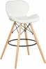 302B-LMZL BUTTERFLY BAR, цвет сиденья белый, цвет основания светлый бук Стул барный BUTTERFLY BAR (ножки светлый бук, цвет белый)