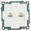 50003 Розетка Ethernet RJ-45 двойная (белый) Stekker Катрин 50003