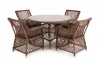 DOPC4T-5-SET brown Обеденная группа плетеная, цвет коричневый 4SIS Доппио DOPC4T-5-SET brown