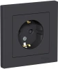 ATN001044 Розетка встраиваемая с заземлением и шторками (карбон) Systeme Electric AtlasDesign ATN001044