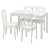 294.829.70 EKEDALEN ЭКЕДАЛЕН / INGOLF ИНГОЛЬФ Стол и 4 стула, белый/белый