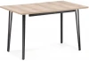 513018 Стол деревянный Денвер Лофт 120 25 мм дуб делано светлый / черный матовый 513018 Woodville