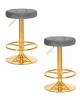 LM-5008-N_G-M_V-MJ9-75 Набор 2 шт табурет барный DOBRIN BRUNO GOLD (серый велюр (MJ9-75))