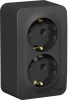 BLNRA011206 Розетка накладная двойная с заземлением и шторками (антрацит) Systeme Electric Blanca BLNRA011206