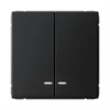 GAL001053 Выключатель двухклавишный с подсветкой (карбон) Systeme Electric GAL001053