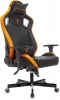 KNIGHT OUTRIDER BO Кресло игровое Knight Outrider черный/оранжевый ромбик эко.кожа с подголов. крестовина металл