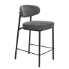 FR 1082 Стул полубарный Lucas 2 темно-серый шенилл с чёрными ножками Bradex Home FR 1082