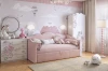 KM.S-18.2710 Кровать с подъемным механизмом Лея (Софа) 90х200 см Mebelson (ДСП,ЛДСП,Велюр/Розовый,Серый) арт.KM.S-18.2710