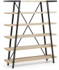 023409 Стеллаж La Forma (ex Julia Grup) Thinh (Черный/ Металл,Акация,Сталь,Дерево)