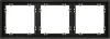 VLS100308 Рамка на 3 поста (черный матовый) Voltum S70 VLS100308