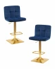 LM-5016-N_G-M_V-MJ9-117 Набор 2 шт стул барный DOBRIN GOLDIE (синий велюр (MJ9-117))