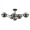 8060/6C Потолочная люстра на штанге Lumion Camilie 8060/6C черный/дымчатый металл/стекло E27 6*60W 220V