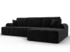 134750 Диван угловой Лига-080 угол правый (ДСП/Пластик/Велюр/Черный) Лига Диванов 134750