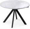 516558 Стеклянный стол Woodville Ален 100(140)х100х75 ультра белое стекло / черный 516558