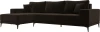 122405L Диван угловой Льюес левый (Коричневый/Микровельвет) Лига Диванов арт.122405L