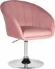 8600-LM, цвет сиденья розовый велюр (1922-16), цвет основания хром Кресло дизайнерское DOBRIN EDISON (розовый велюр (1922-16)) 8600-LM 8600-LM, цвет сиденья розовый (1922-16), основания хром
