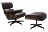 FR 0006-7 Кресло EAMES LOUNGE CHAIR коньячный и оттоманка EAMES LOUNGE CHAIR коньячный