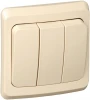 BC10-003K Выключатель встраиваемый трехклавишный (кремовый) Systeme Electric Этюд BC10-003K