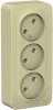 BLNRA000317 Розетка накладная тройная без заземления (бежевый) Systeme Electric Blanca BLNRA000317