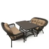 T130Br/LV520-1 Brown/Beige 4Pcs Комплект плетеной мебели T130Br/LV520-1