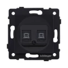 REA-019BM Розетка двойная Ethernet RJ45 черный матовый Kollinger REA-019BM для Aspekt, Eleganz, Reflex