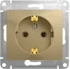 GSL000443 Розетка встраиваемая с заземлением (титан) Systeme Electric Glossa GSL000443