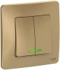 BLNVS010514 Выключатель встраиваемый двухклавишный с подсветкой (титан) Systeme Electric Blanca BLNVS010514