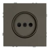 49928 Розетка без заземления со шторками (антрацит, soft touch) Stekker Эмили 49928