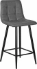 8078-1-LML OLIVIA Стул полубарный DOBRIN OLIVIA (черные матовые ножки, серая антрацитовая винтажная экокожа (RU-08))