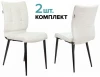 KF-4/VELV20_2 Стул для кухни Бюрократ KF-4_2 комплект 2шт молочный Velvet 20 металл черный на ножках (KF-4/VELV20_2)