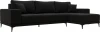 122407 Диван угловой Льюес правый (Черный/Микровельвет) Лига Диванов арт.122407