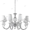 ALMA WHITE SP-PL8 Люстра подвесная Crystal Lux Alma White, 8 плафонов, хром с белым и прозрачным