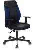 CH-606/BL+TW-10N Кресло Бюрократ CH-606 черный/синий искусст.кожа/ткань крестовина металл