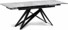 612167 Стол стеклянный Notta Блэкберн 140(200)х80х75 белый мрамор кристл / черный арт.612167